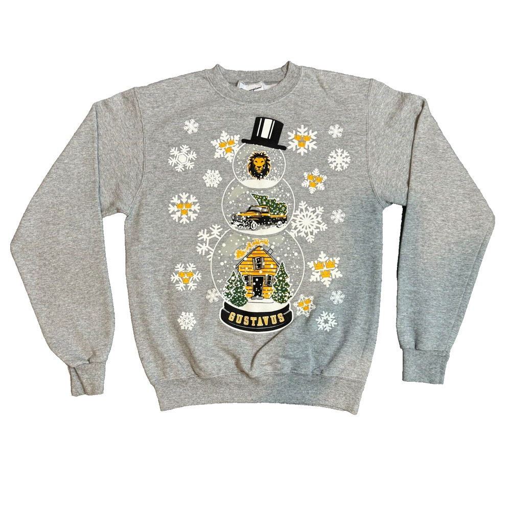 Champion Gustavus Adolphus Sweatshirt Size Small Gray Gus Ugly Christmas Sweater